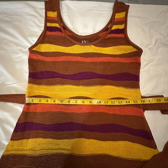 Worthington Striped Knit Tank Dress | Earth Tones | Size L - Picture 7 of 9
